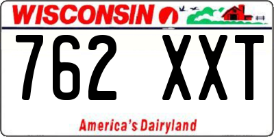 WI license plate 762XXT