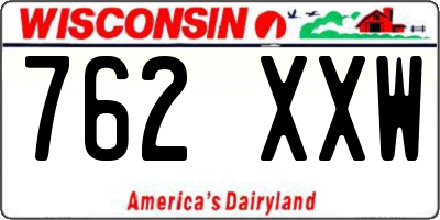 WI license plate 762XXW