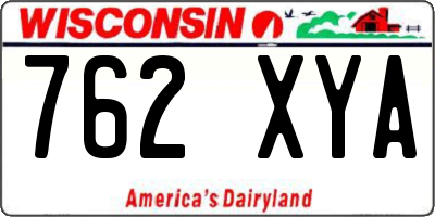 WI license plate 762XYA