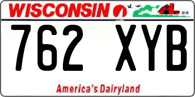 WI license plate 762XYB