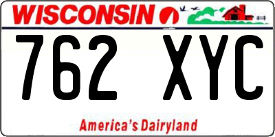 WI license plate 762XYC