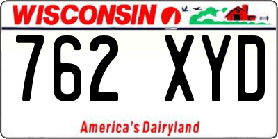WI license plate 762XYD