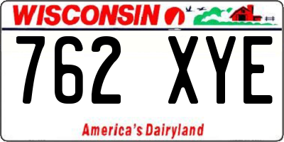 WI license plate 762XYE