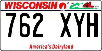 WI license plate 762XYH