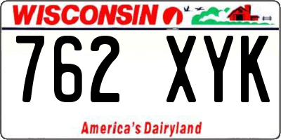 WI license plate 762XYK