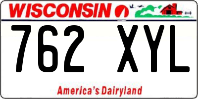 WI license plate 762XYL