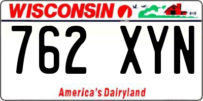 WI license plate 762XYN