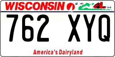 WI license plate 762XYQ