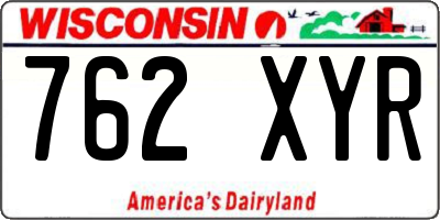 WI license plate 762XYR