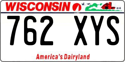 WI license plate 762XYS