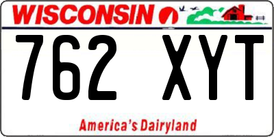 WI license plate 762XYT