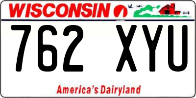 WI license plate 762XYU