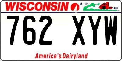 WI license plate 762XYW