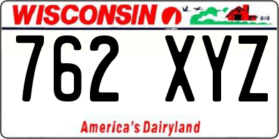 WI license plate 762XYZ