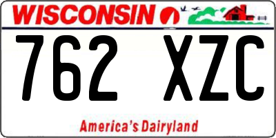 WI license plate 762XZC