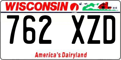 WI license plate 762XZD