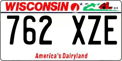 WI license plate 762XZE