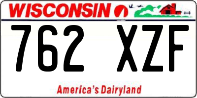 WI license plate 762XZF