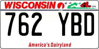 WI license plate 762YBD