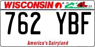 WI license plate 762YBF