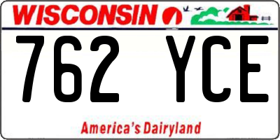 WI license plate 762YCE