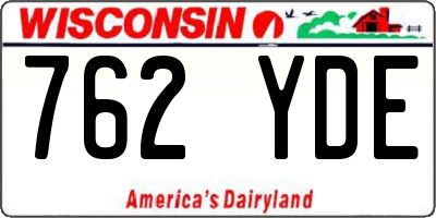 WI license plate 762YDE