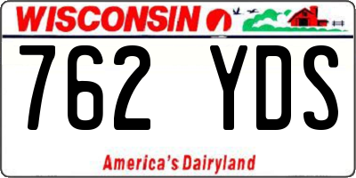 WI license plate 762YDS