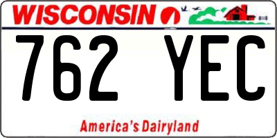 WI license plate 762YEC