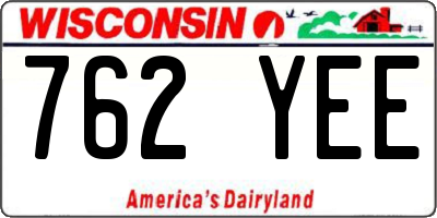 WI license plate 762YEE