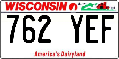 WI license plate 762YEF