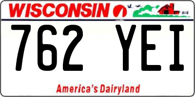 WI license plate 762YEI