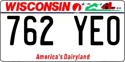 WI license plate 762YEO