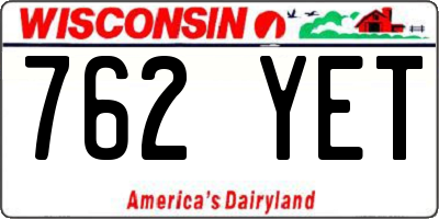 WI license plate 762YET