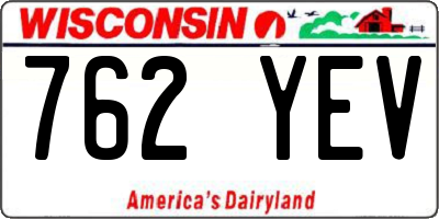 WI license plate 762YEV