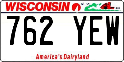WI license plate 762YEW