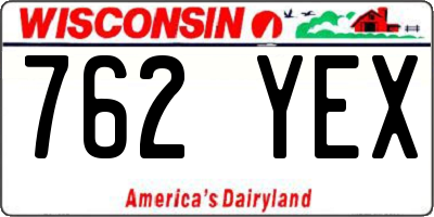 WI license plate 762YEX
