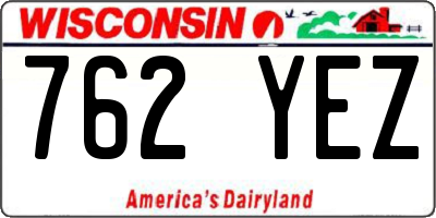 WI license plate 762YEZ