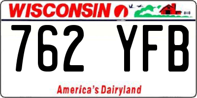 WI license plate 762YFB