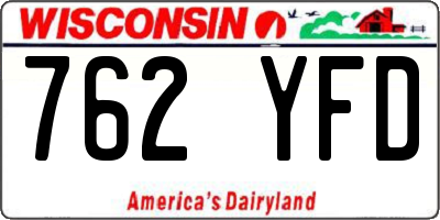 WI license plate 762YFD