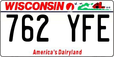 WI license plate 762YFE