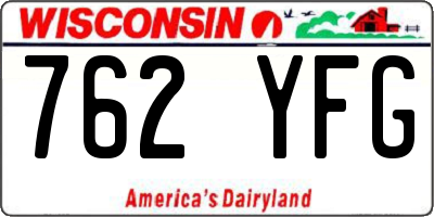 WI license plate 762YFG