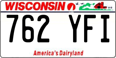 WI license plate 762YFI