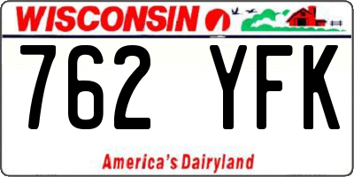 WI license plate 762YFK