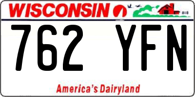 WI license plate 762YFN