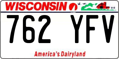 WI license plate 762YFV