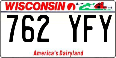 WI license plate 762YFY
