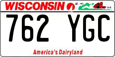 WI license plate 762YGC