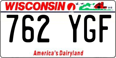 WI license plate 762YGF