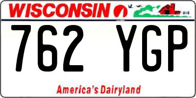 WI license plate 762YGP
