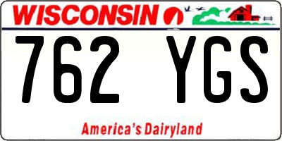 WI license plate 762YGS